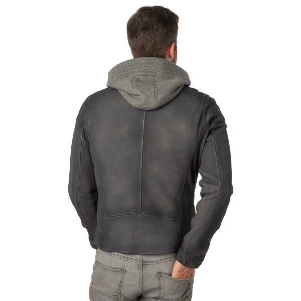 Męska skórzana kurtka Mauritius Niebiesko-szara MMBero