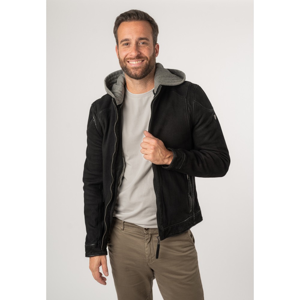 Męska skórzana kurtka Mauritius Czarna MMBero - readytowear