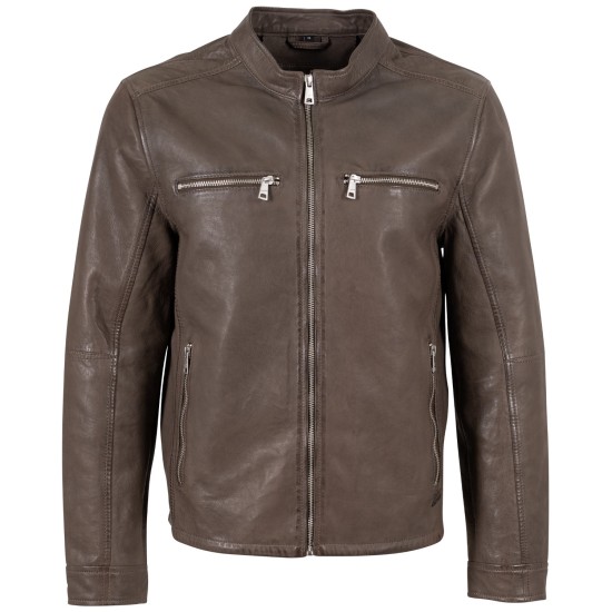 Męska skórzana kurtka Mauritius Ciemnobrązowa MMBounto