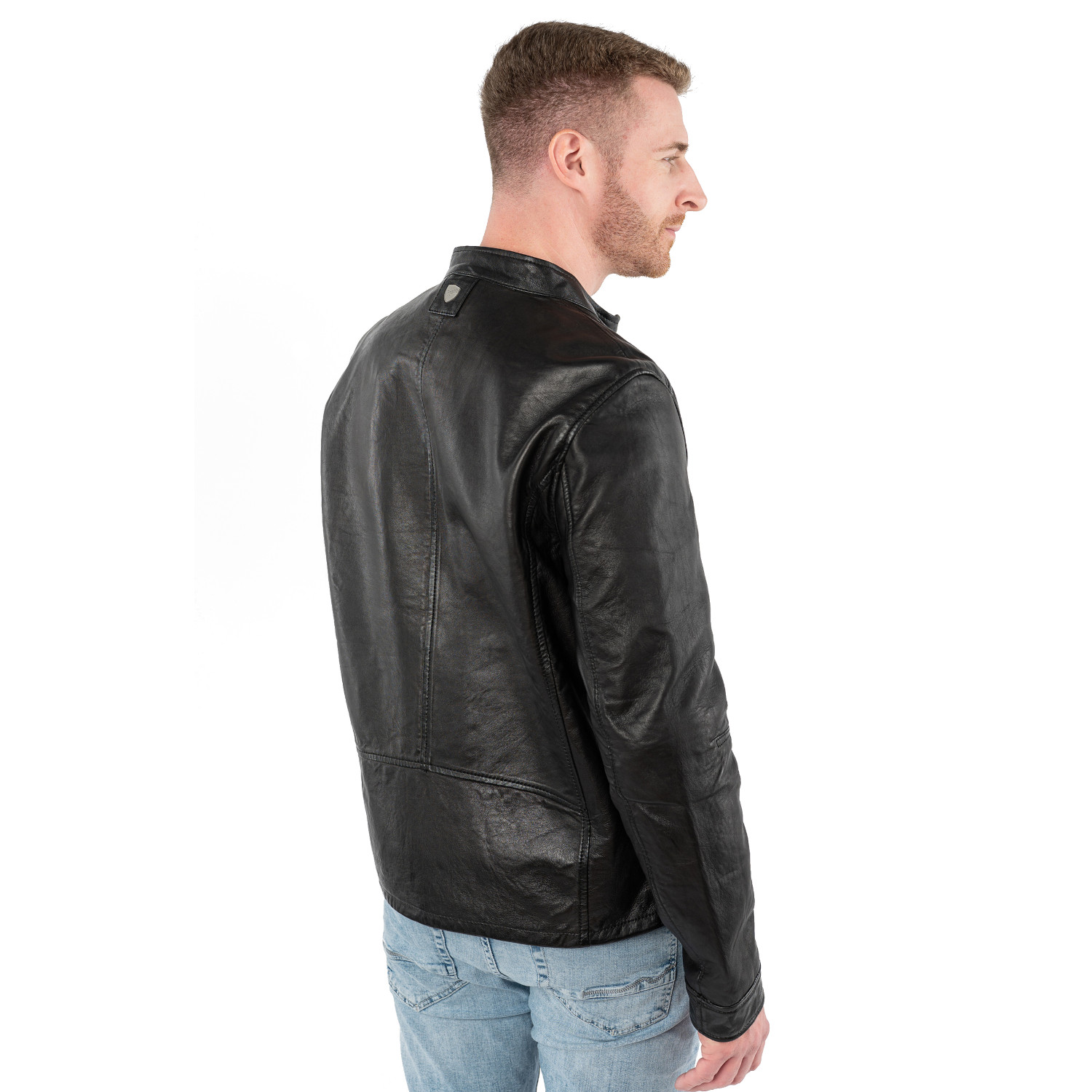 Męska skórzana kurtka Mauritius Czarna MMBounto – Kurtki skórzane