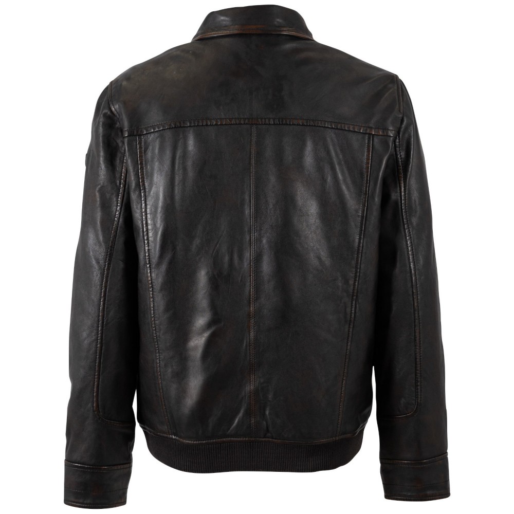 Kurtka skórzana męska 2 w 1 Mauritius Vintage Black MMBromu