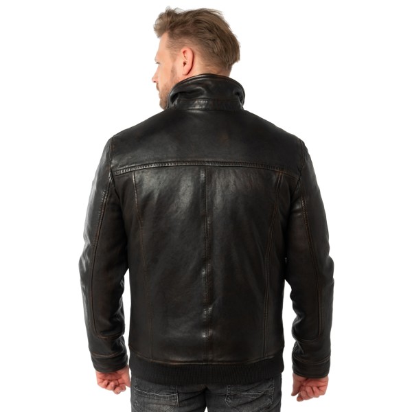 Kurtka skórzana męska 2 w 1 Mauritius Vintage Black MMBromu