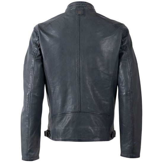 Męska skórzana kurtka Mauritius ciemnoniebieska MMBroum