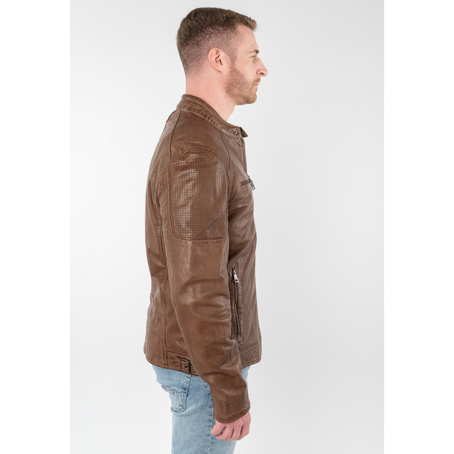 Męska skórzana kurtka Mauritius Cognac MMBroum