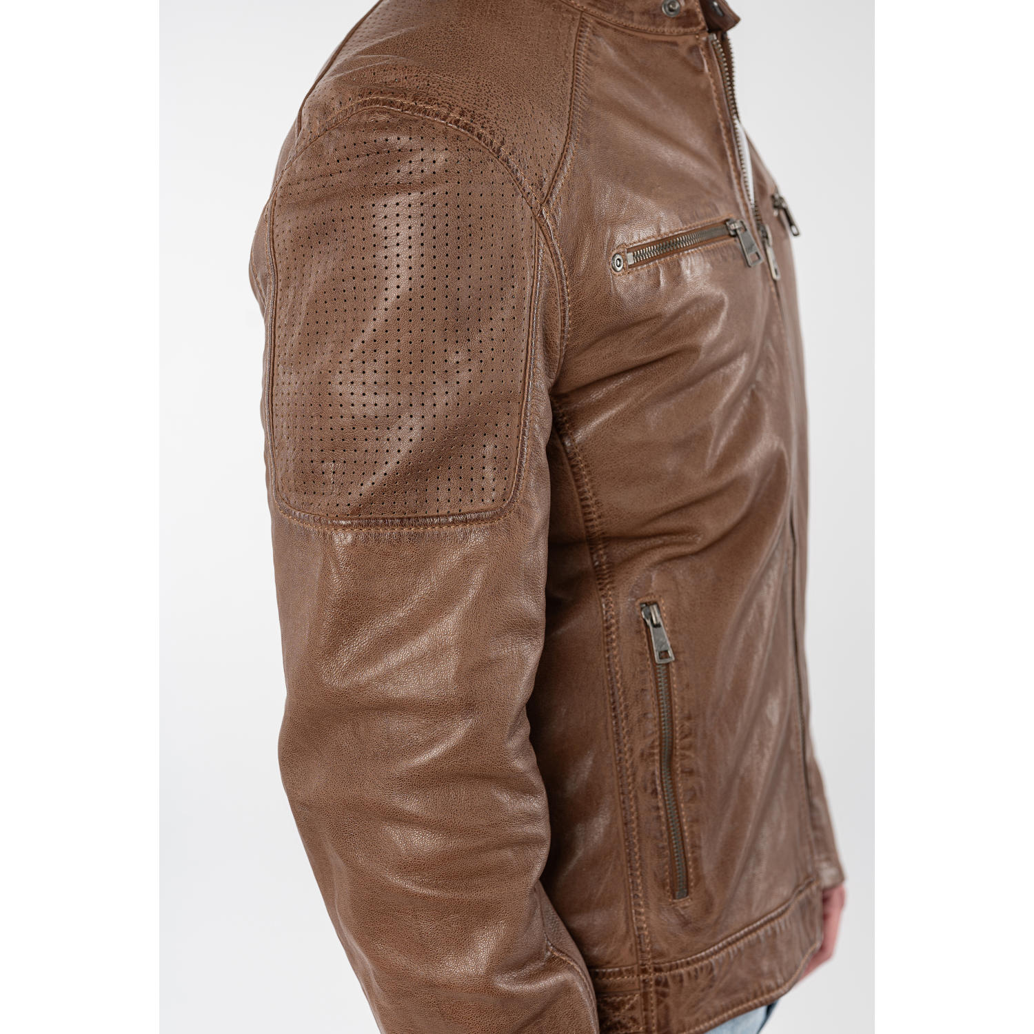 Męska skórzana kurtka Mauritius Cognac MMBroum