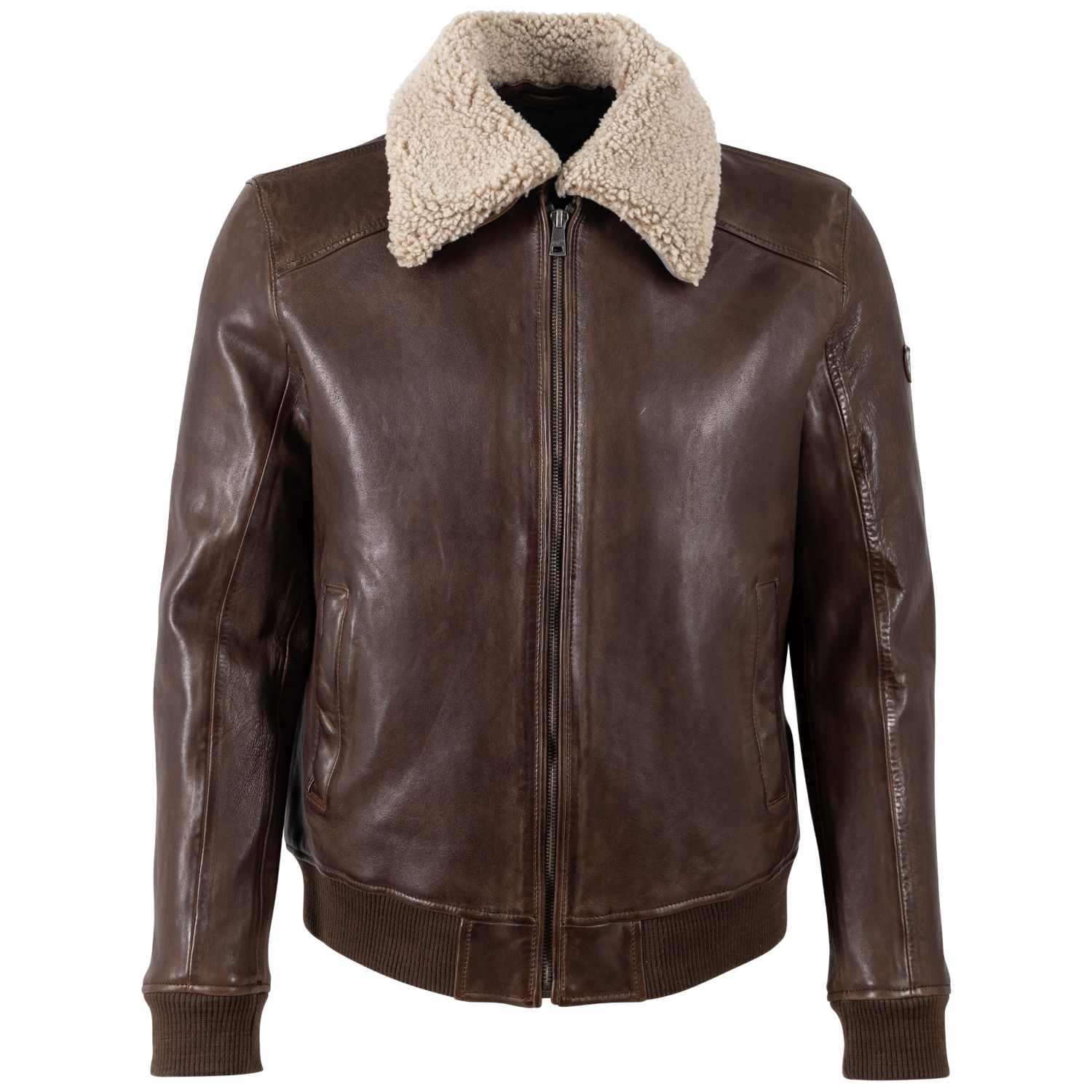 Męska skórzana kurtka Mauritius brązowa MMBrovig – Kurtki skórzane