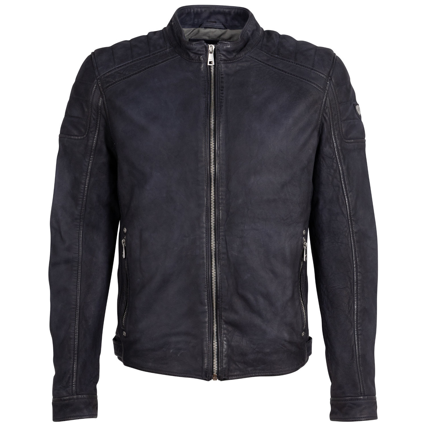 Męska skórzana kurtka Mauritius ciemnoniebieska MMCayo – Kurtki skórzane