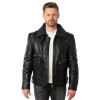 Męska skórzana kurtka Mauritius Czarna MMCeylor – stoc