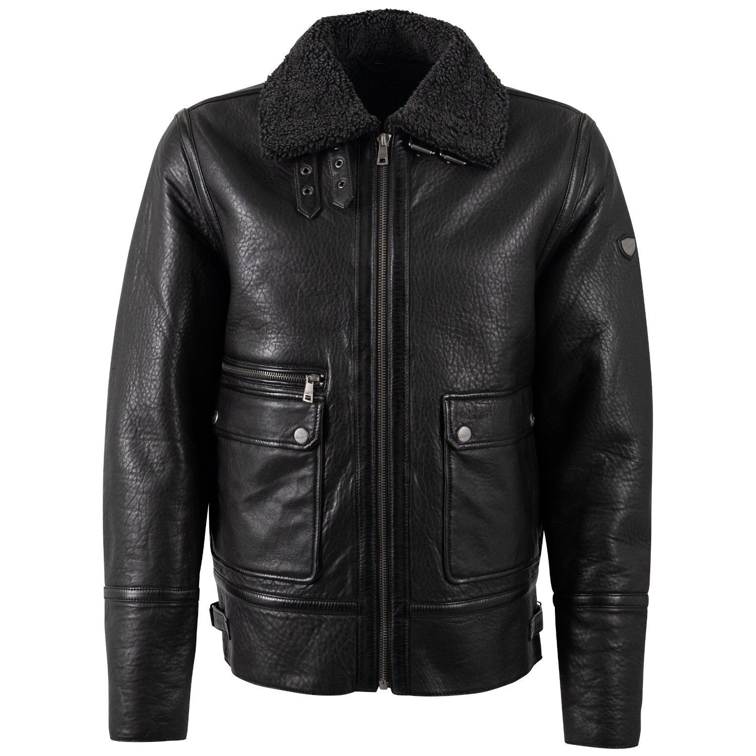 Męska skórzana kurtka Mauritius Czarna MMCeylor – stoc