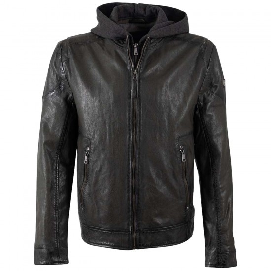 Męska skórzana kurtka Mauritius Ciemnozielona MMCharlik