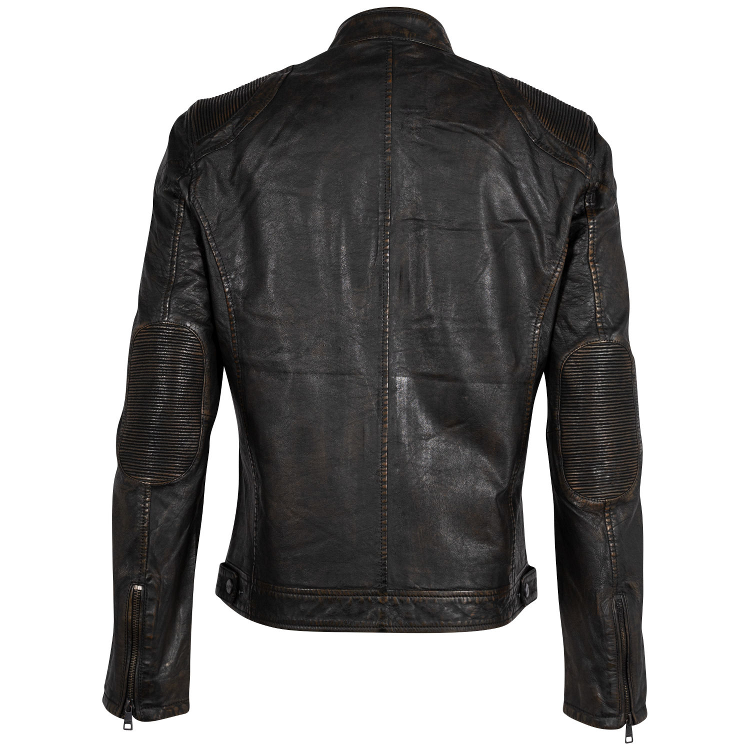 Męska skórzana kurtka Mauritius czarno-beżowa MMMChesney – Kurtki skórzane