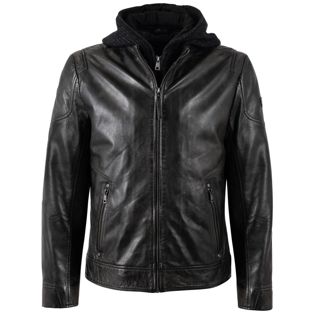 Męska skórzana kurtka Mauritius Ciemny antracyt MMCholly - readytowear