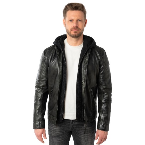 Męska skórzana kurtka Mauritius Ciemny antracyt MMCholly