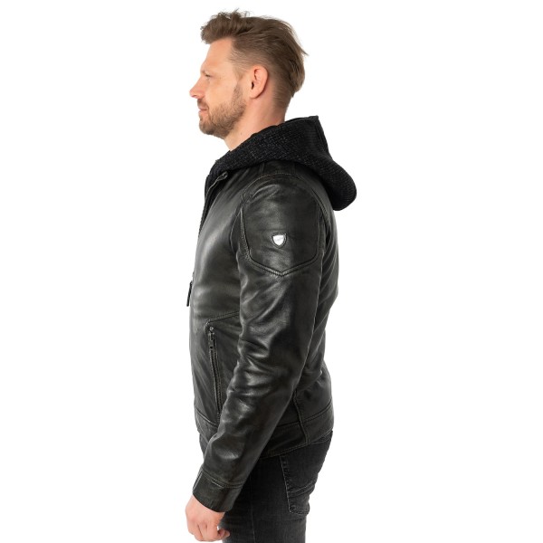 Męska skórzana kurtka Mauritius Ciemny antracyt MMCholly