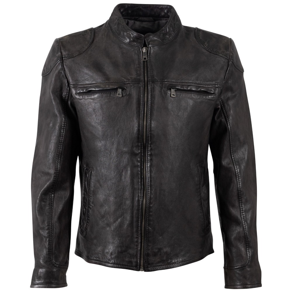 Męska skórzana kurtka Mauritius Ciemny antracyt MMChopa - readytowear