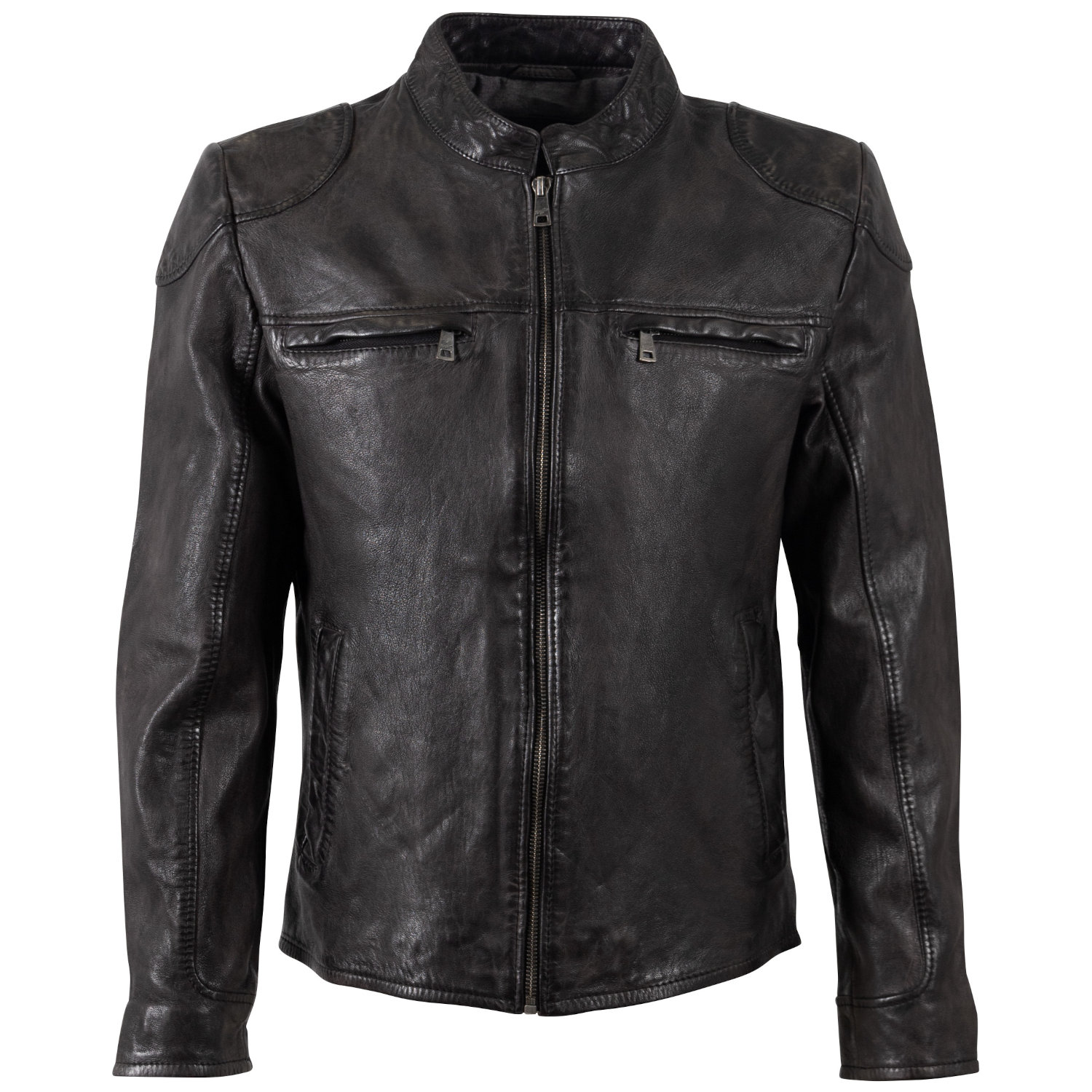 Męska skórzana kurtka Mauritius Ciemny antracyt MMChopa – Kurtki skórzane