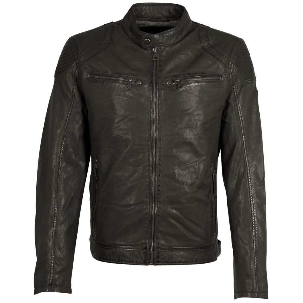 Męska skórzana kurtka Mauritius ciemnoszara MMCollins - readytowear