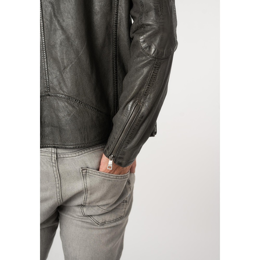 Męska skórzana kurtka Mauritius ciemnoszara MMCollins - readytowear