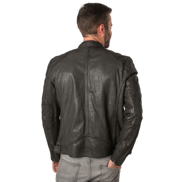 Męska skórzana kurtka Mauritius ciemnoszara MMCollins