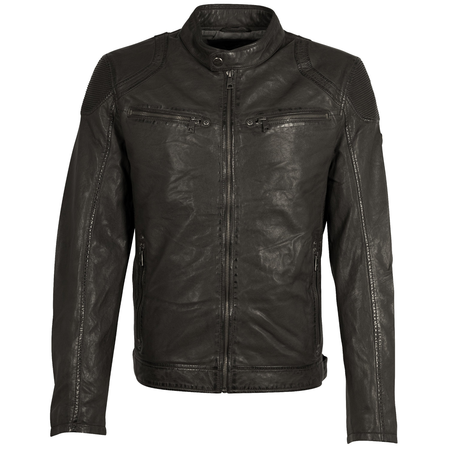 Męska skórzana kurtka Mauritius ciemnoszara MMCollins – BLACK FRIDAY