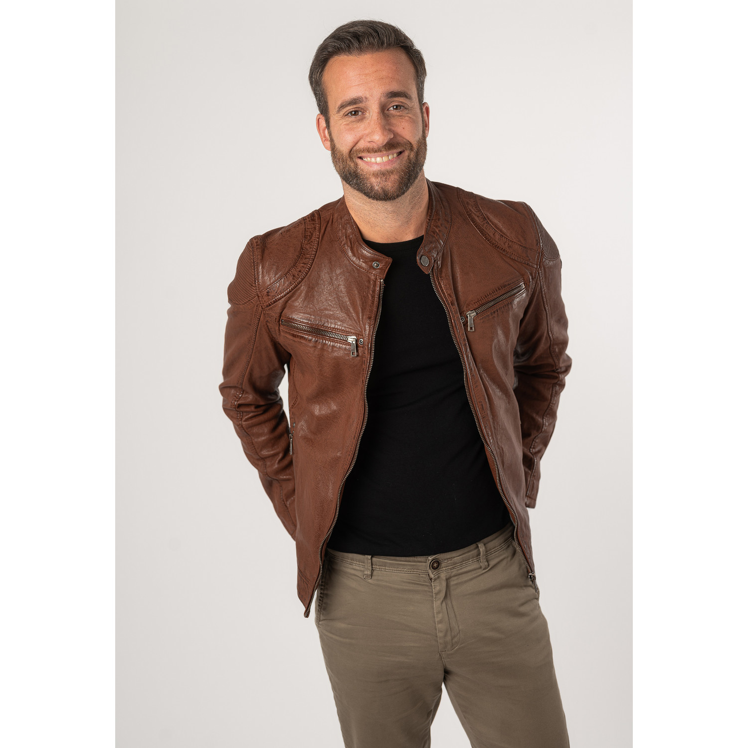 Męska skórzana kurtka Mauritius Whiskey MMCollins – BLACK FRIDAY