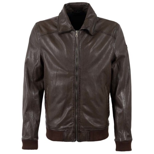 Męska skórzana kurtka Mauritius Brązowa MMCrovig