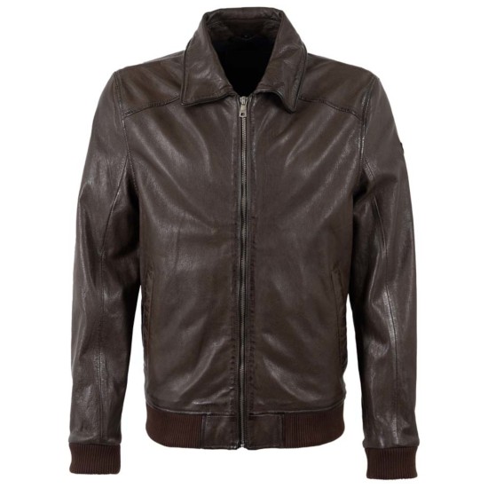 Męska skórzana kurtka Mauritius Brązowa MMCrovig