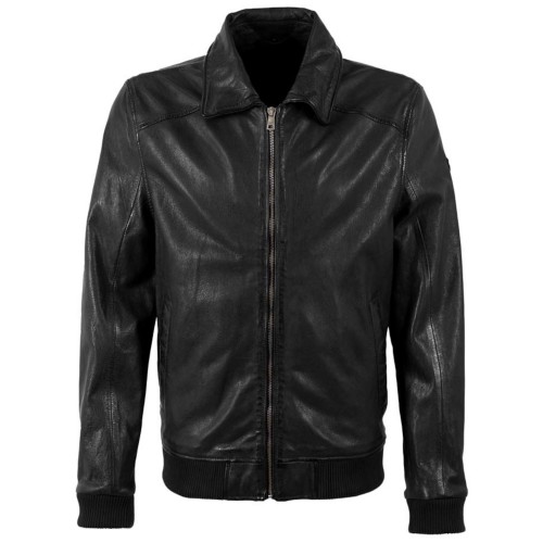 Męska skórzana kurtka Mauritius Czarna MMCrovig