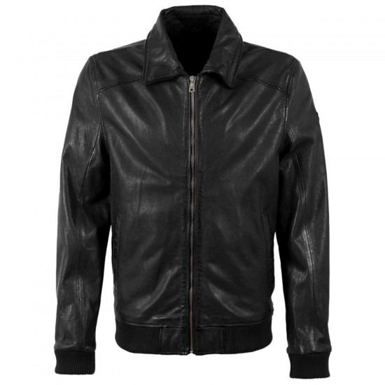 Męska skórzana kurtka Mauritius Czarna MMCrovig