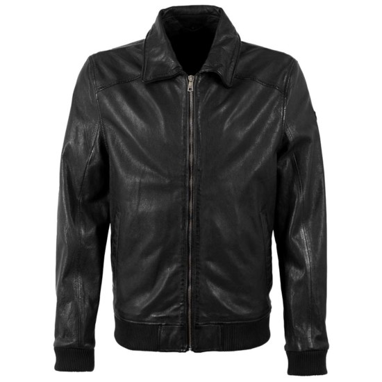 Męska skórzana kurtka Mauritius Czarna MMCrovig