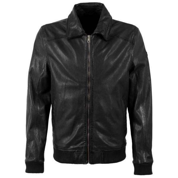 Męska skórzana kurtka Mauritius Czarna MMCrovig