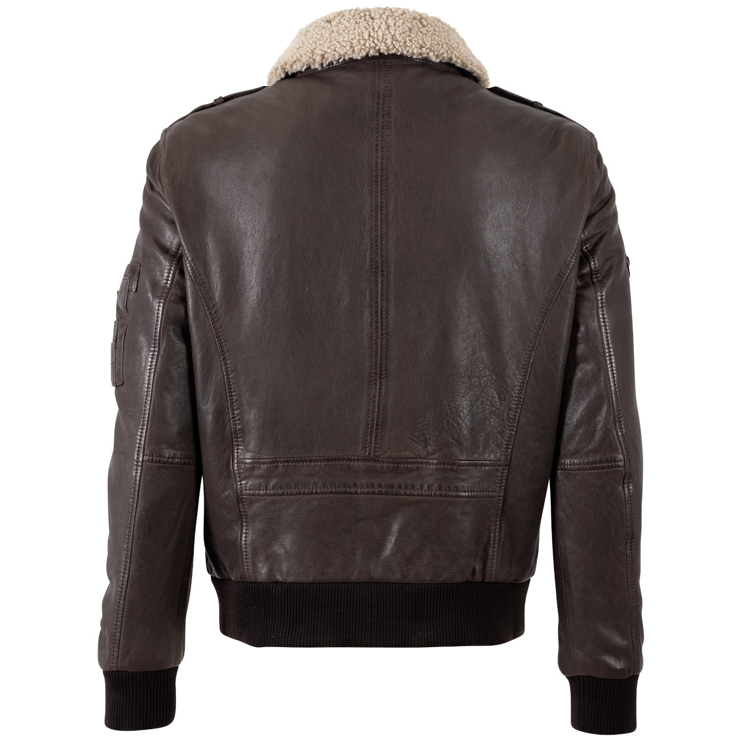 Męska skórzana kurtka Mauritius Ciemnobrązowa MMCruise – stoc