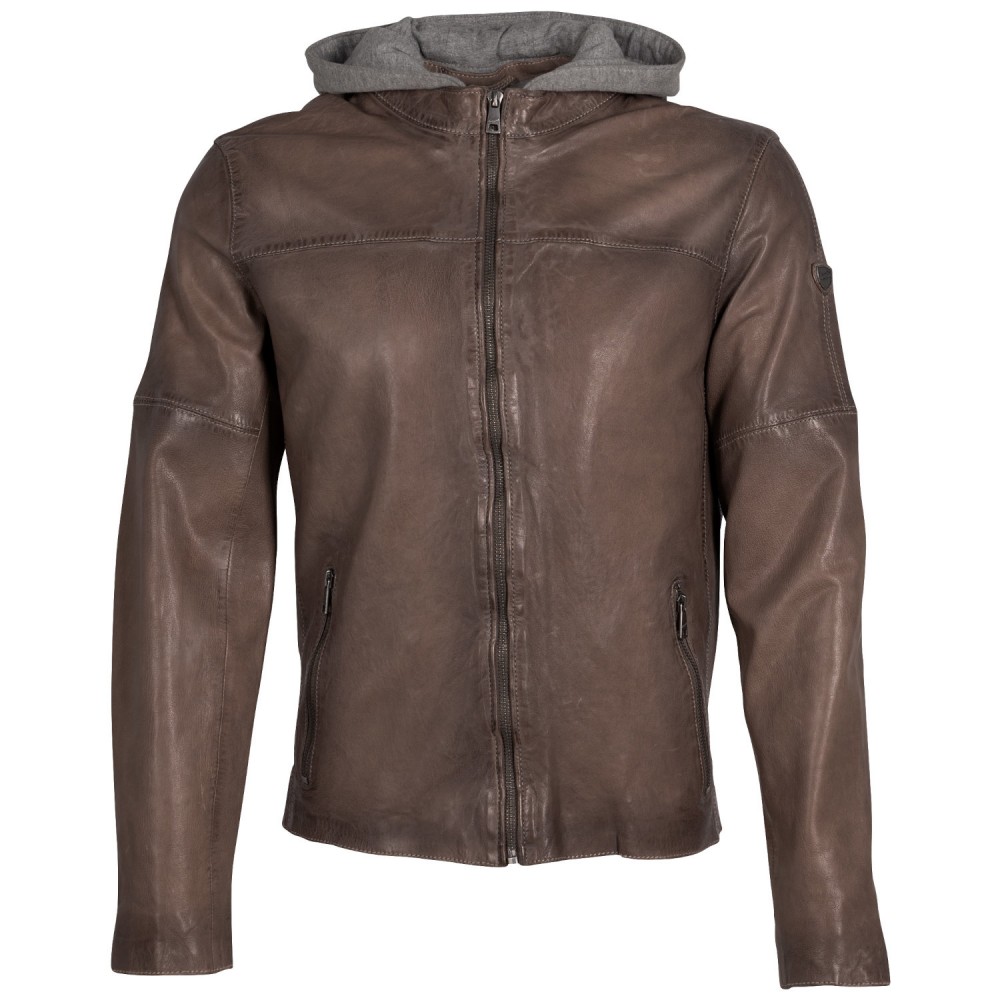 Męska skórzana kurtka Mauritius Ciemnobrązowa MMCyprus - readytowear