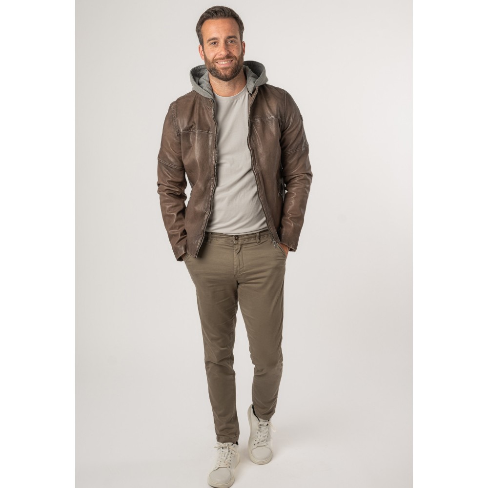 Męska skórzana kurtka Mauritius Ciemnobrązowa MMCyprus - readytowear