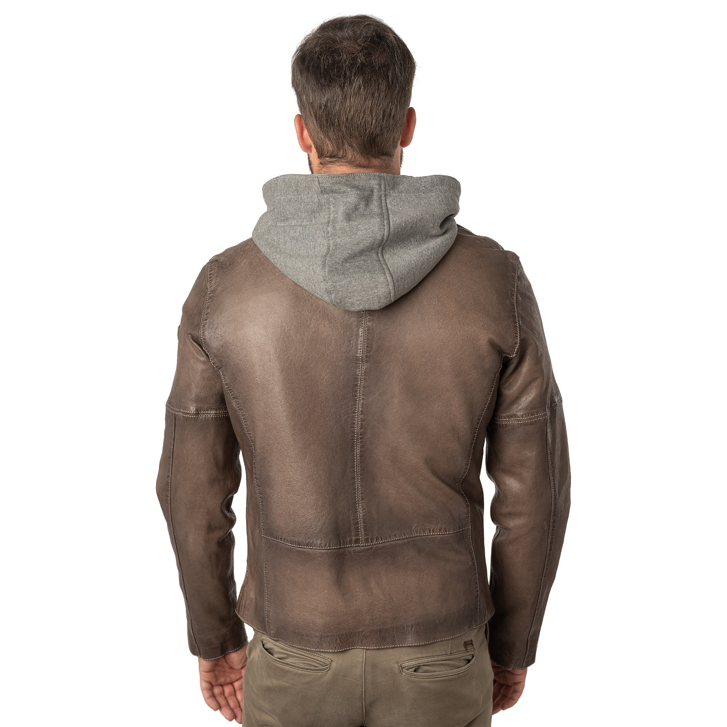 Męska skórzana kurtka Mauritius Ciemnobrązowa MMCyprus – Kurtki skórzane