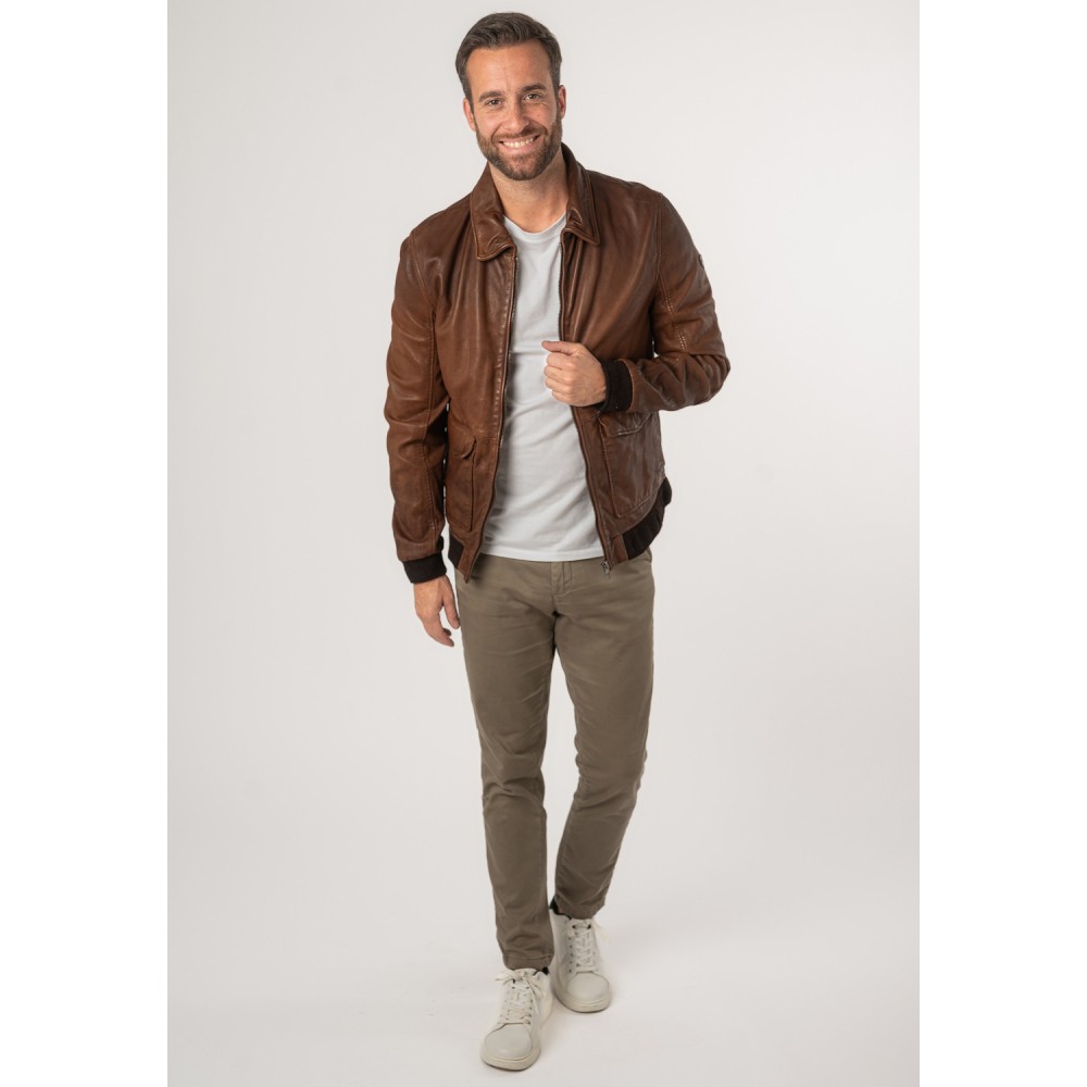 Męska skórzana kurtka Mauritius Whiskey MMDawson - readytowear