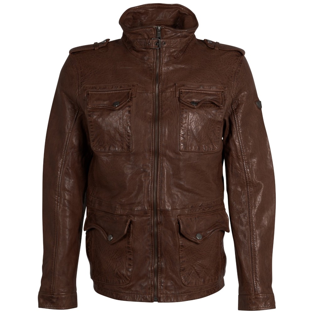 Męska skórzana kurtka Mauritius jasnobrązowa MMDaxter - readytowear