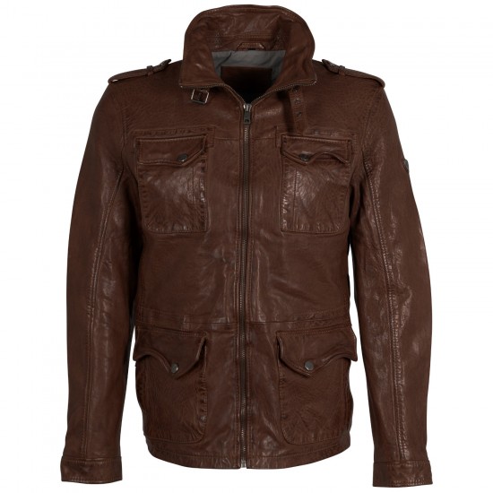 Męska skórzana kurtka Mauritius jasnobrązowa MMDaxter