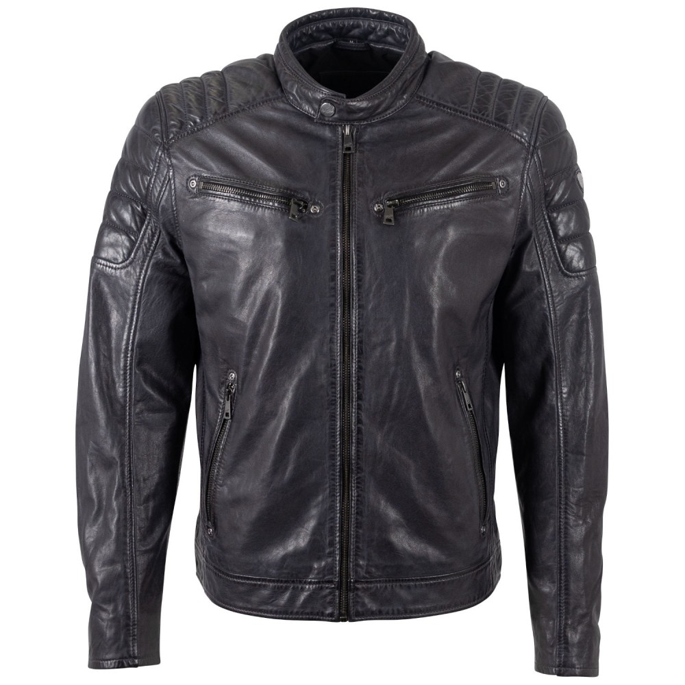 Męska skórzana kurtka Mauritius Ciemnogranatowa MMDerry - readytowear