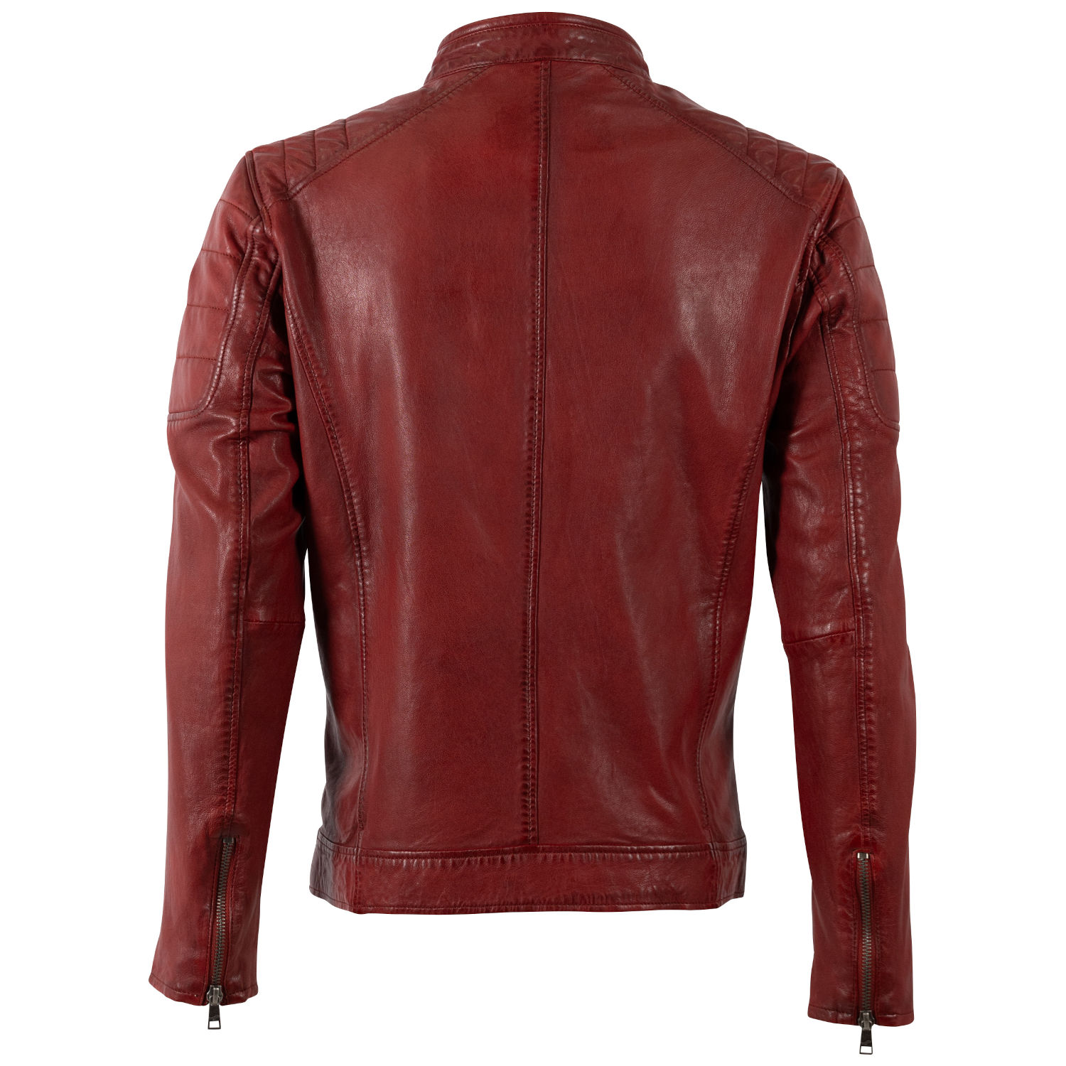 Męska skórzana kurtka Mauritius czerwona MMDerry – Kurtki skórzane