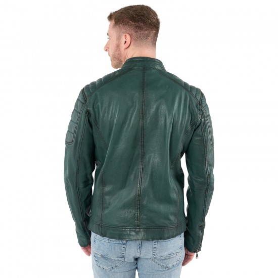 Męska skórzana kurtka Mauritius Zielona MMDerry