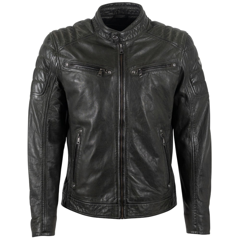 Męska skórzana kurtka Mauritius Ciemnozielona MMDerry - readytowear