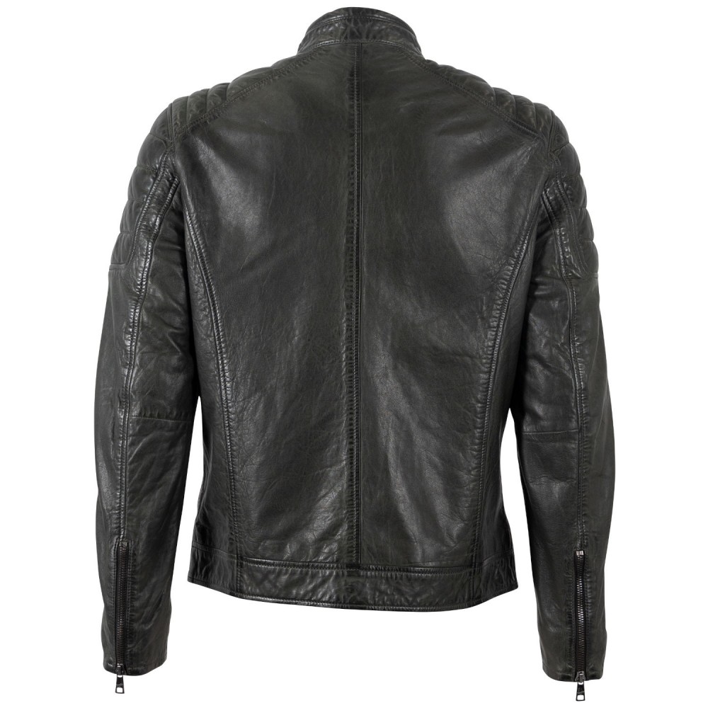 Męska skórzana kurtka Mauritius Ciemnozielona MMDerry - readytowear