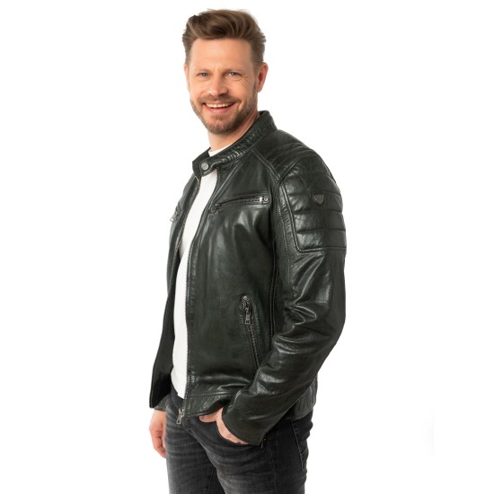 Męska skórzana kurtka Mauritius Ciemnozielona MMDerry