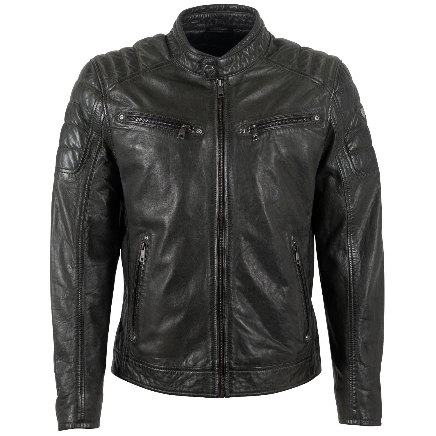 Męska skórzana kurtka Mauritius Ciemnozielona MMDerry – Kurtki skórzane