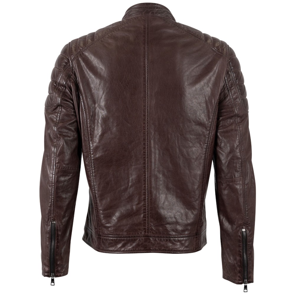 Męska skórzana kurtka Mauritius Ciemny bordowy MMDerry - readytowear