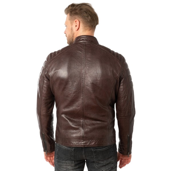 Męska skórzana kurtka Mauritius Ciemny bordowy MMDerry