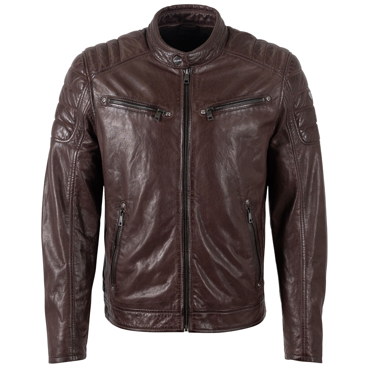 Męska skórzana kurtka Mauritius Ciemny bordowy MMDerry – Kurtki skórzane