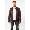 Męska skórzana kurtka Mauritius Ciemny bordowy MMDerry – Kurtki skórzane