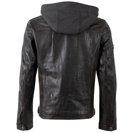 Męska skórzana kurtka Mauritius Czarna Vintage MMDezimus